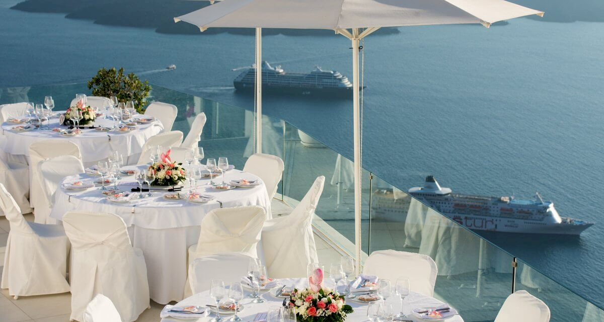 Restorani pulmapaigad ja vastuvõtt Santorini saarel Kreekas: свадьба на санторини, свадебное агентство Julia Veselova - Фото 1